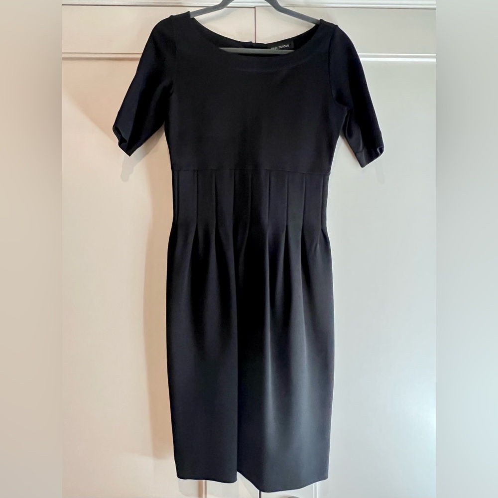 Pink Tartan Classic Black, Short Sleeve Dress, fitted Size M